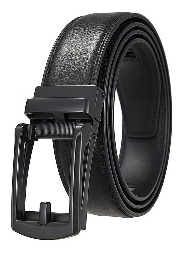 Men's Dress Belt - Ratchet Strap Leather 1.25 Inch Comfort Click - The Perfect Companion to Men's Dress Shoes - Image 1