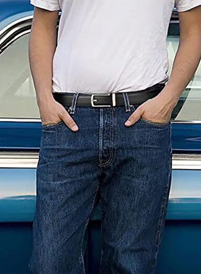 Men's Dress Belt - Ratchet Strap Leather 1.25 Inch Comfort Click - The Perfect Companion to Men's Dress Shoes - Image 3