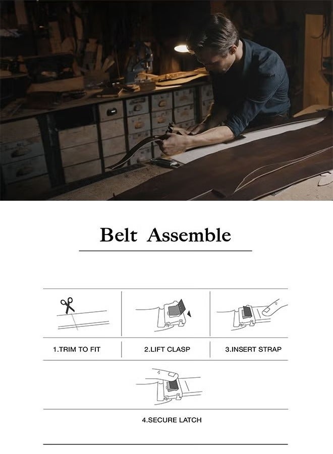 Men's Dress Belt - Ratchet Strap Leather 1.25 Inch Comfort Click - The Perfect Companion to Men's Dress Shoes - Image 4