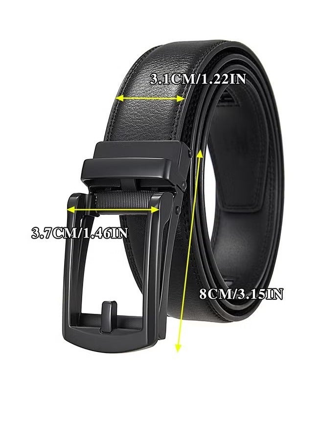 Men's Dress Belt - Ratchet Strap Leather 1.25 Inch Comfort Click - The Perfect Companion to Men's Dress Shoes - Image 5