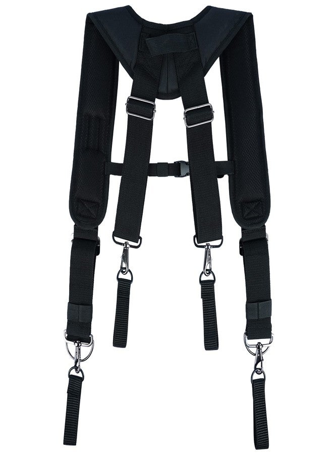 MELOTOUGH Tool Belt Suspenders Contruction Bag Suspenders Heavy Duty Padded Work belt Suspenders for Carpenter/Electrician/Roofing/Farmer work Suspension Rig, Black, L - Image 4