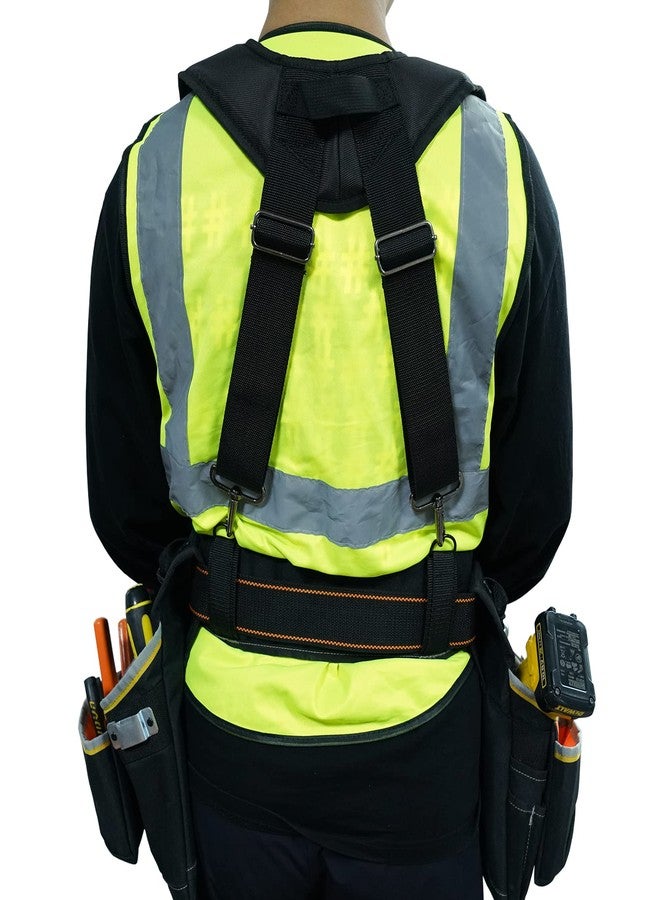 MELOTOUGH Tool Belt Suspenders Contruction Bag Suspenders Heavy Duty Padded Work belt Suspenders for Carpenter/Electrician/Roofing/Farmer work Suspension Rig, Black, L - Image 5