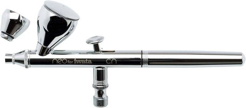 Iwata NEO CN Dual Action Airbrush - Effortless Coverage N3 Nozzle, 0.24 oz & 0.10 oz Fluid Cups. Ideal for Beginners & Hobby Painters – Fine Atomization with Low Air Pressure for Makeup, Arts 7 Crafts - Image 1