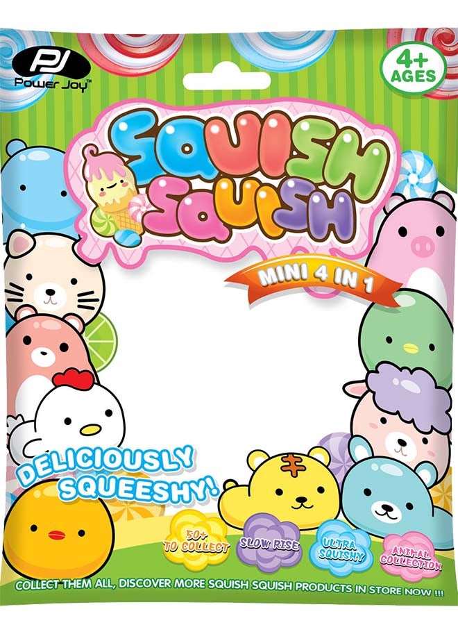 Power Joy Squish Squish Mini Animal 4-in-1, Assorted 1 Piece (Style & Color May Vary) Squishy Animals | Develops Sensory Skills | Entertaining Toy | Stress Relief Toys for Kids - Image 2