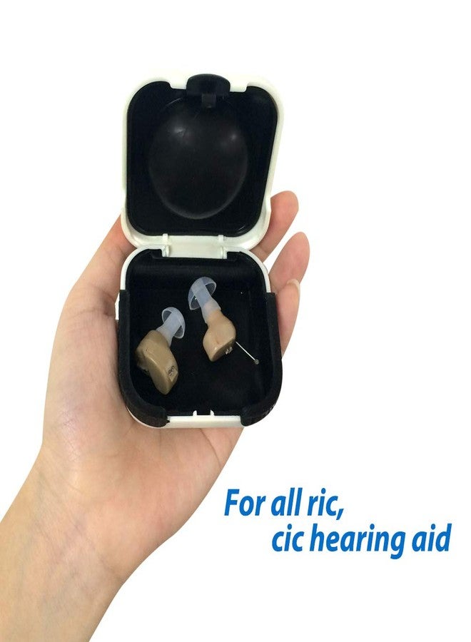 Phirunty Hearing Aid Case Hard Small Waterproof 2.16"*2.04"*0.39" Cushioned Interior for 2 Hearing Aids, ITE, RIC, CIC GPFATTRY(Style1) - Image 4