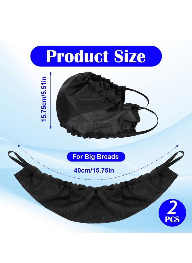 2 Pack Men Satin Beard Bandana, Soft Comfortable Beard Bib Guard Cap, Black - Image 2