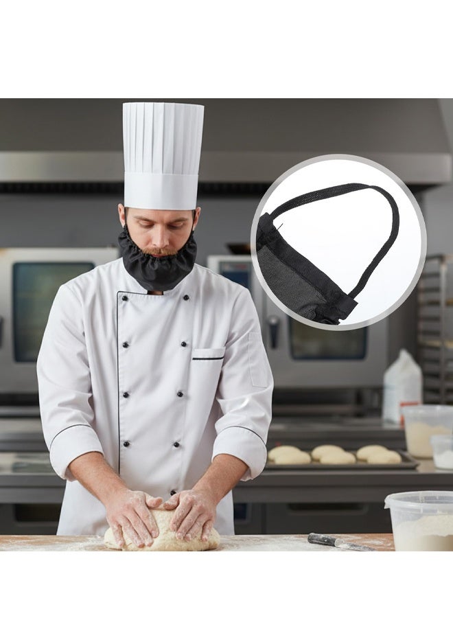 2 Pack Men Satin Beard Bandana, Soft Comfortable Beard Bib Guard Cap, Black - Image 4