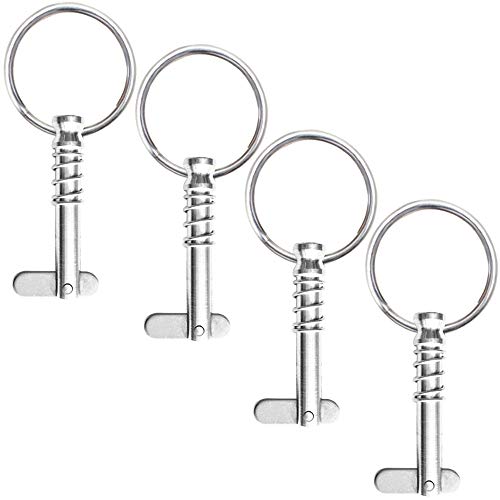 VTurboWay 4 Pcs Quick Release Pin 1/4" Diameter w/ Drop Cam & Spring, Usable Length 0.9", Full 316 Stainless Steel, Bimini Top Pins, Marine Hardware - Image 1
