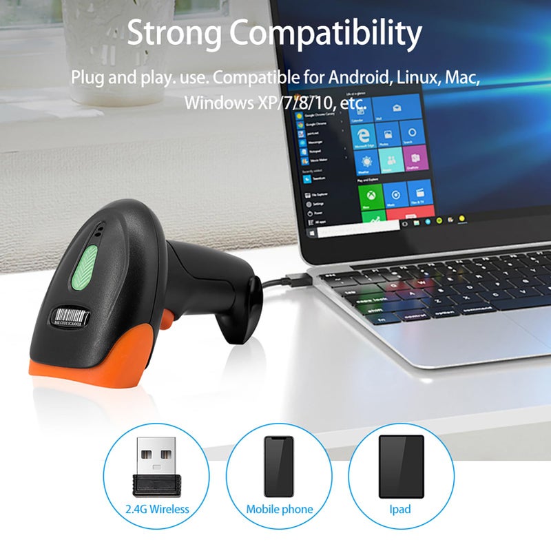 U20 ماسح الباركود المحمول USB 2 4G BT اتصال قارئ رمز الاستجابة السريعة 1D 2D للمتجر والمستودع والدفع المحمول - Image 5
