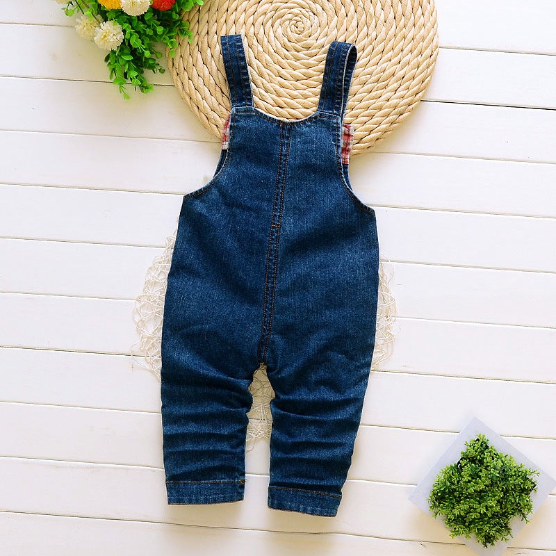 Classic Fashion Style Suitable For 1-4 Years Old Boy Baby Clothing Children'S Suspenders Jeans Baby Pants - Image 3