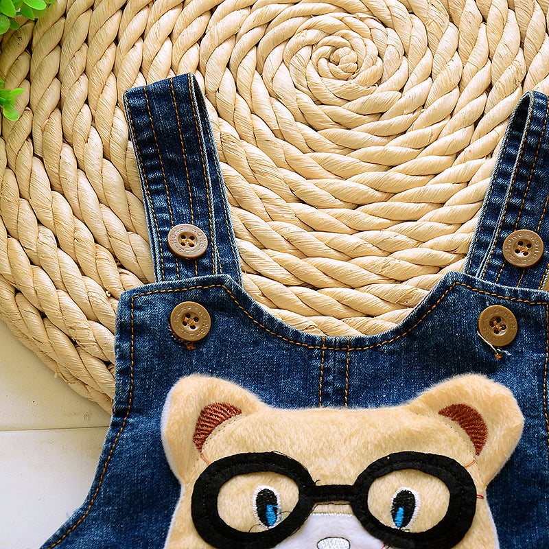 Classic Fashion Style Suitable For 1-4 Years Old Boy Baby Clothing Children'S Suspenders Jeans Baby Pants - Image 4