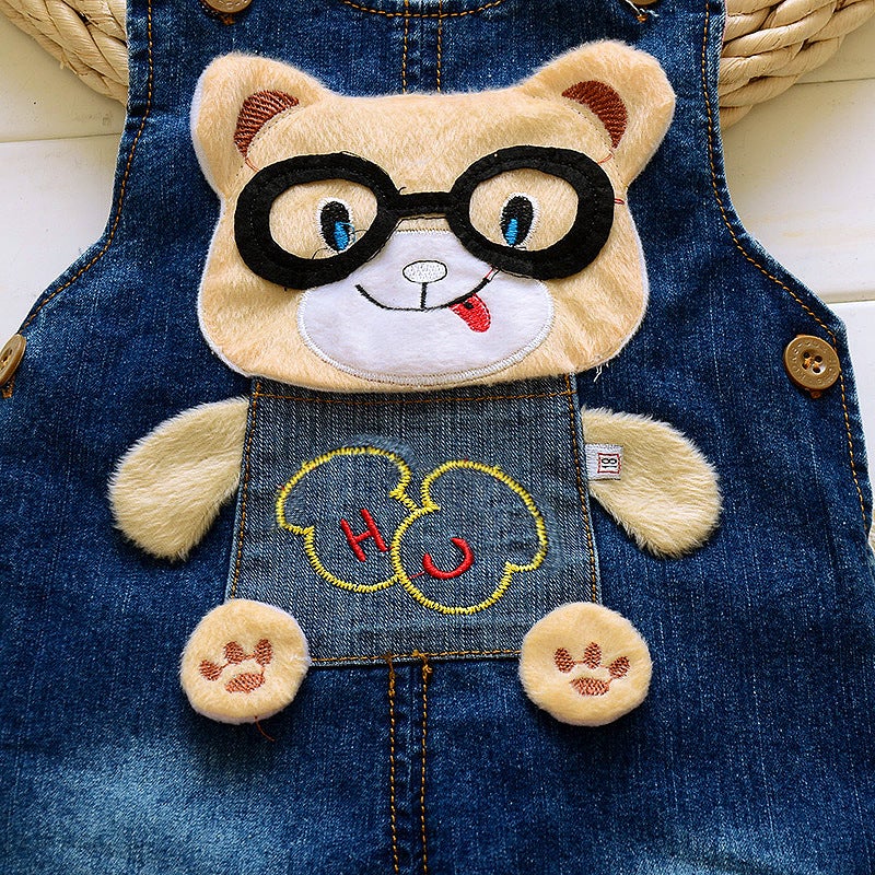 Classic Fashion Style Suitable For 1-4 Years Old Boy Baby Clothing Children'S Suspenders Jeans Baby Pants - Image 5
