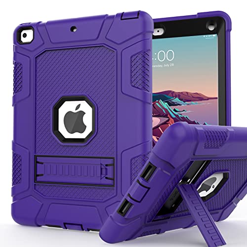 rantice iPad Mini 5 Case, iPad Mini 4 Case, Hybrid Three Layer Armor Shockproof Rugged Drop Protection Cover Case Built with Kickstand for iPad Mini 4/5 7.9 Inch (Purple+Black) - Image 1