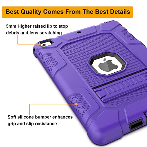 rantice iPad Mini 5 Case, iPad Mini 4 Case, Hybrid Three Layer Armor Shockproof Rugged Drop Protection Cover Case Built with Kickstand for iPad Mini 4/5 7.9 Inch (Purple+Black) - Image 4