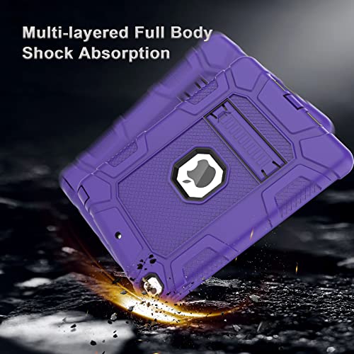 rantice iPad Mini 5 Case, iPad Mini 4 Case, Hybrid Three Layer Armor Shockproof Rugged Drop Protection Cover Case Built with Kickstand for iPad Mini 4/5 7.9 Inch (Purple+Black) - Image 5