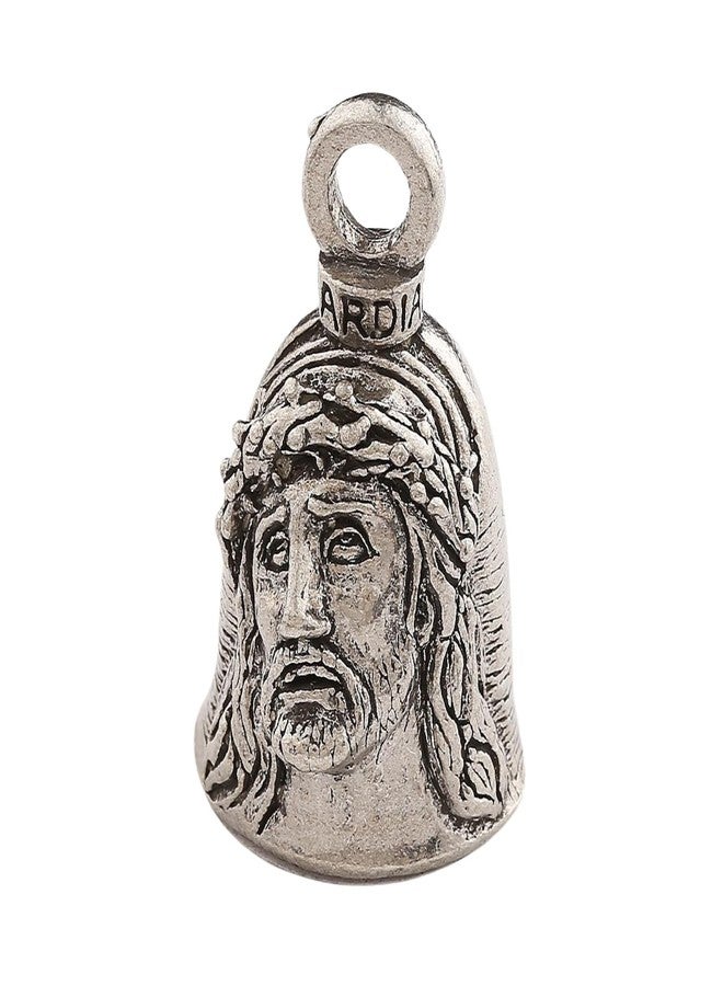 Guardian Bell Crown of Thorns Religious Good Luck Bell w/Keyring & Black Velvet Gift Bag | Motorcycle Bell | Lead-Free Pewter | Made in USA - Image 1