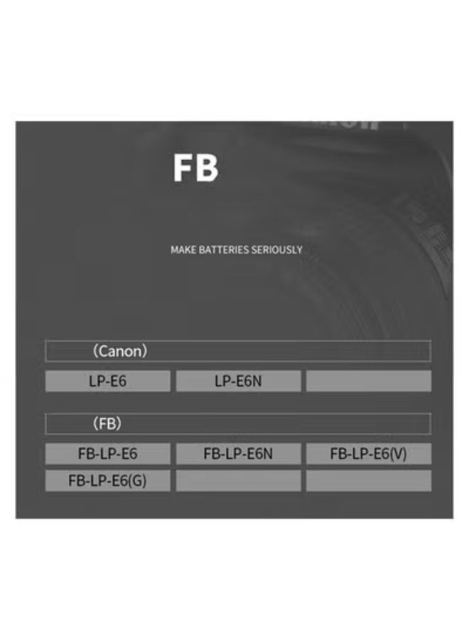 Fb LP-E6 Charger for Canon Cameras R5 R6 5D3 5D4 70D 80D 5D2 - Battery Charger - Image 4