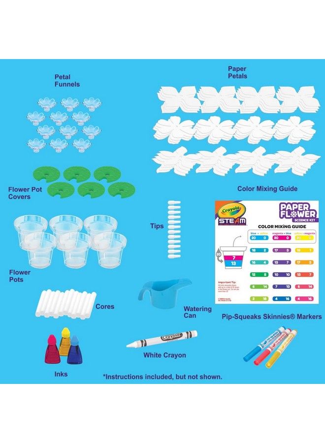 Crayola Paper Flower Science Kit Color Changing Flowers Gift For Kids Ages 7 8 9 10 - Image 3