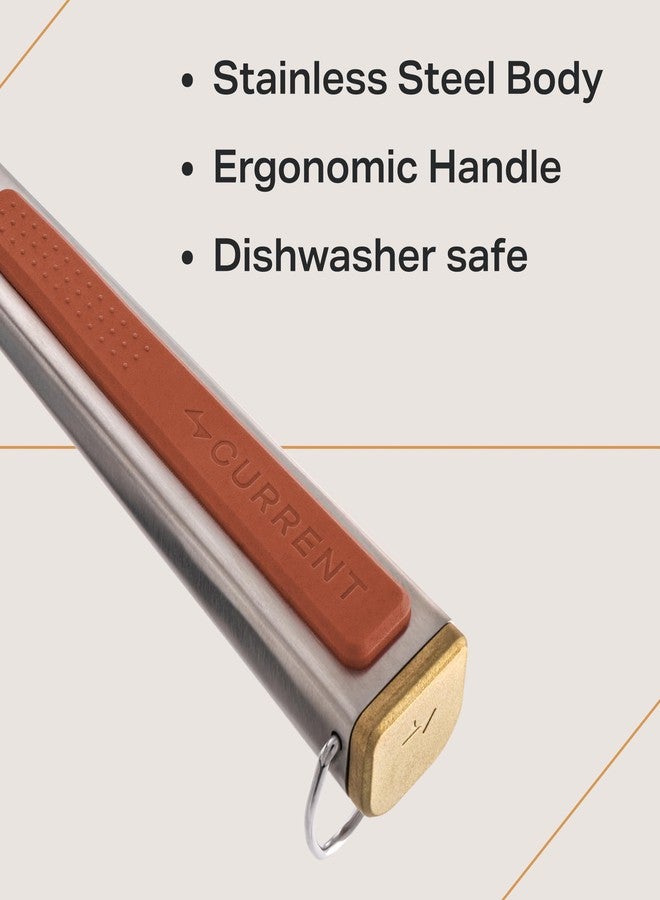 كارانت ملعقة شواء من كارنت، مصنوعة من الفولاذ المقاوم للصدأ بطول 15.4 بوصة، مقاومة للحرارة، أداة متينة للاستخدام الخارجي والشواء في المطبخ، الشواء، التخييم، والطهي على الصاج. - Image 5