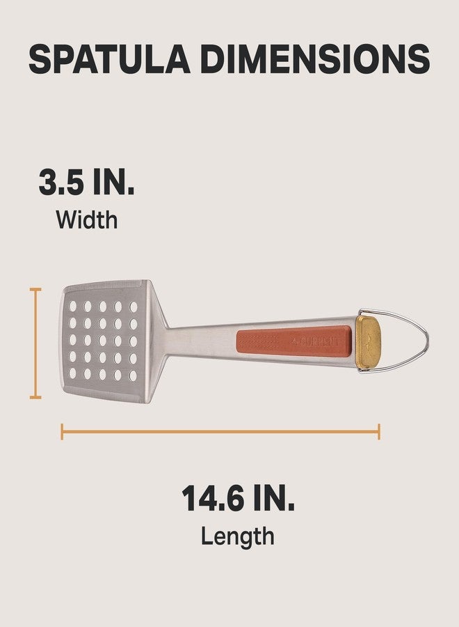 كارانت ملعقة شواء من كارنت، مصنوعة من الفولاذ المقاوم للصدأ بطول 15.4 بوصة، مقاومة للحرارة، أداة متينة للاستخدام الخارجي والشواء في المطبخ، الشواء، التخييم، والطهي على الصاج. - Image 4