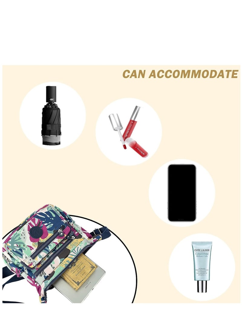 Zikra Women's Waterproof Multi-Pocket Crossbody Handbags Casual Printed Canvas Shoulder Bags for Outdoor - Image 4