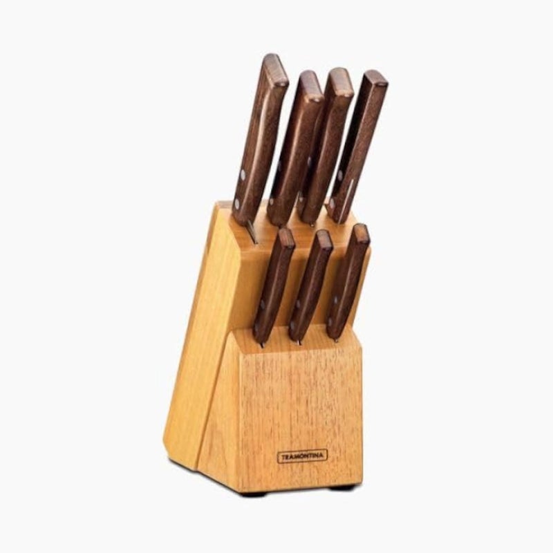 Professional Kitchen Knife Set, 8-Piece, Wooden Handles, Stainless Steel Blades