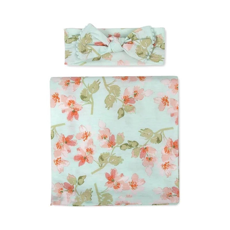 Bluejw Newborn Swaddle Set - High Quality Baby Wrap Swaddle Blanket with Beanie Hat for Baby Boy - Swaddlers for Baby Girl with Bow - Image 5