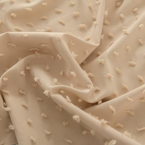TSUTOMI Tufted Dot Bed Skirt QueenSize Ruffled Bed Skirt with Split Corners, 14 Inch Drop Dust Ruffle Bed Skirts with Platform, Camel - Image 4