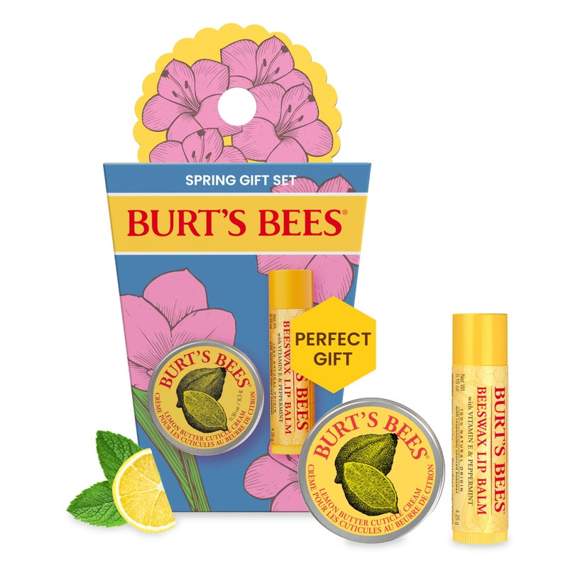 Burt's Bees Gifts Ideas - Spring Surprise Set, Original Beeswax Lip Balm and Lemon Butter Cuticle Cream, Natural Origin Lip Moisturizer With Responsibly Sourced Beeswax, 2 Count - Image 1