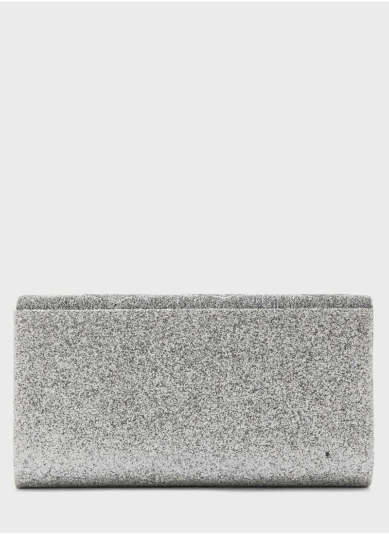 Ginger - Sequin And Glitter Evening Clutch Bag - Image 1