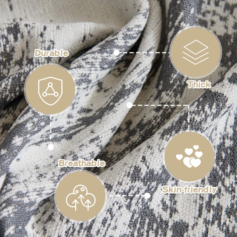 MEETSKY Couch Cover Sectional Sofa Covers Washable Chenille Geometric Abstract Couch Covers for 2 Cushionï¼ŒSofa Slipcover Multi-Use Durable Couch Throw Cover for Dogs Pets, 71" x 118", Deep Grey - Image 3