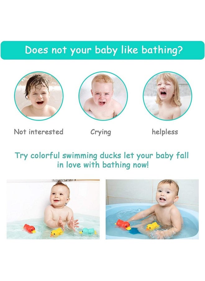 PLUSPOINT - PLUSPOINT Bath Toys, 4 Pack Cute Swimming Duck Bath Toys for Toddlers 1-3, Floating Wind Up Toys for 1 Year Old Boy Girl, New Born Baby Bathtub Water Toys, Preschool Toddler Pool Toys (4 Duck) - Image 1