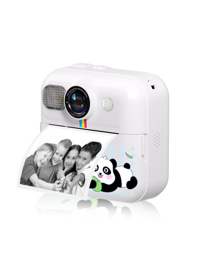 Generic Children Polaroid Camera 1080P HD Photo Video Selfie Instant Print Camera Toy Gift-Color:M9 White Bear (no Memory)  - Image 1