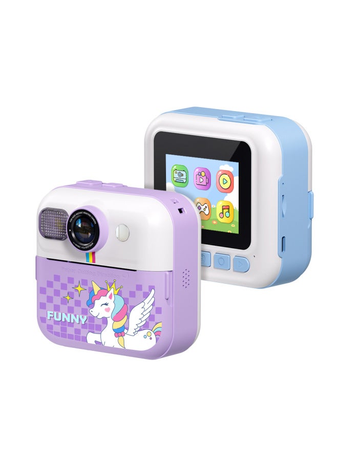 Generic Children Polaroid Camera 1080P HD Photo Video Selfie Instant Print Camera Toy Gift-Color:M9 White Bear (no Memory)  - Image 2