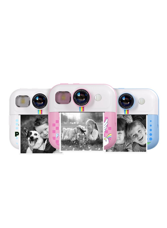 Generic Children Polaroid Camera 1080P HD Photo Video Selfie Instant Print Camera Toy Gift-Color:M9 White Bear (no Memory)  - Image 4