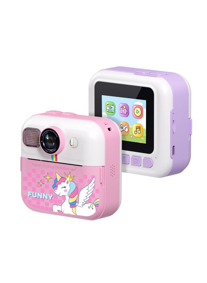 Generic Children Polaroid Camera 1080P HD Photo Video Selfie Instant Print Camera Toy Gift-Color:M9 White Bear (no Memory)  - Image 3