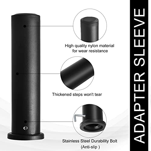 LAVVON Olympic Adapter Sleeve (2 PCS), Converts 1" Standard Weight Plate Posts to 2" Olympic Weight Plate Posts, Suitable for 1" Standard Barbell Bars, Heavy Duty Nylon and Removable end Cap - Image 2