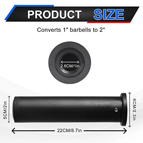 LAVVON Olympic Adapter Sleeve (2 PCS), Converts 1" Standard Weight Plate Posts to 2" Olympic Weight Plate Posts, Suitable for 1" Standard Barbell Bars, Heavy Duty Nylon and Removable end Cap - Image 4