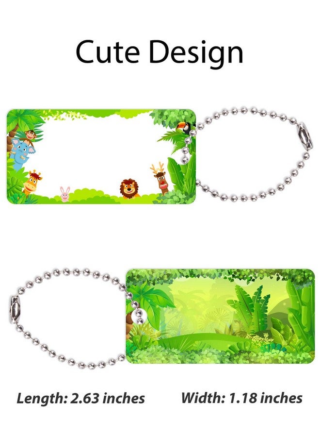 CHUBBIEE Child ID Bag Tags, Write-On Kids Name Tags for Backpack, Lunchbox & Diaper Bag, Great for Preschool & Daycare, Pack of 6 (Green Forest)  - Image 1