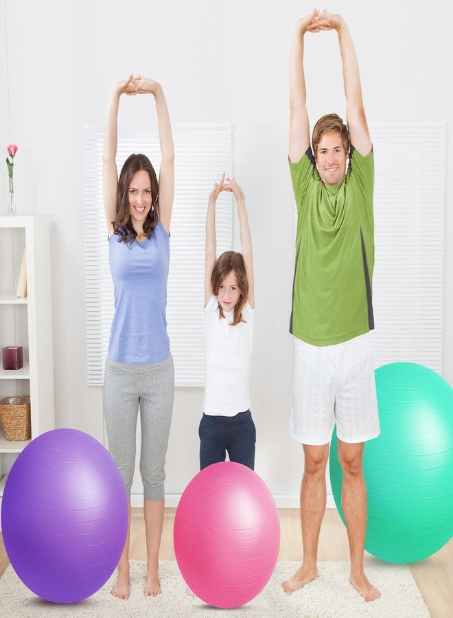 Honoson 3 Pcs Exercise Yoga Ball Large Pregnancy Fitness Ball Chair Multiple Sizes for Office Home Labor Gym Birth Balance, 55/65/75cm - Image 4