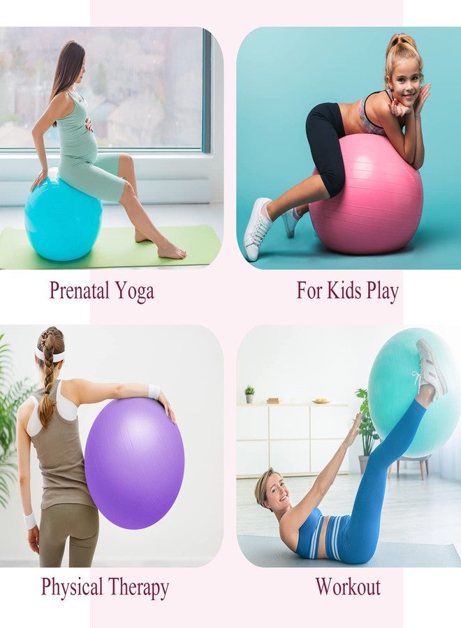 Honoson 3 Pcs Exercise Yoga Ball Large Pregnancy Fitness Ball Chair Multiple Sizes for Office Home Labor Gym Birth Balance, 55/65/75cm - Image 3