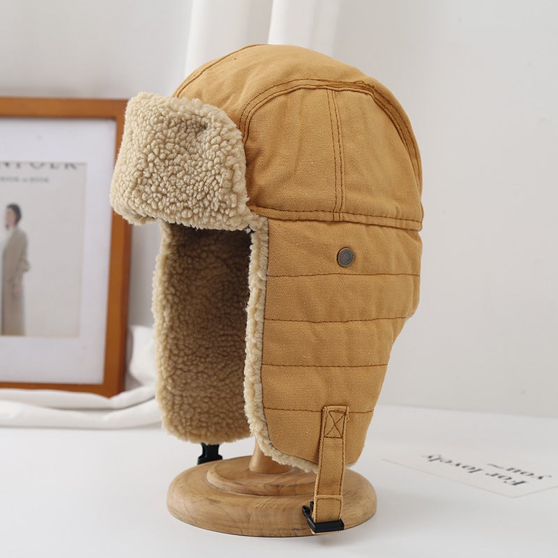 Winter Trapper Hat Unisex Windproof Warmth Army Green  - Image 4