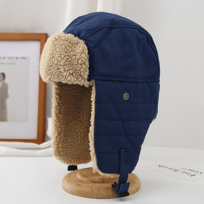 Winter Trapper Hat Unisex Windproof Warmth Army Green  - Image 2
