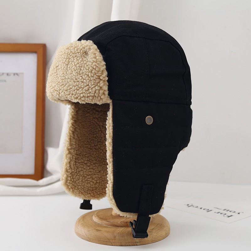 Winter Trapper Hat Unisex Windproof Warmth Army Green  - Image 3