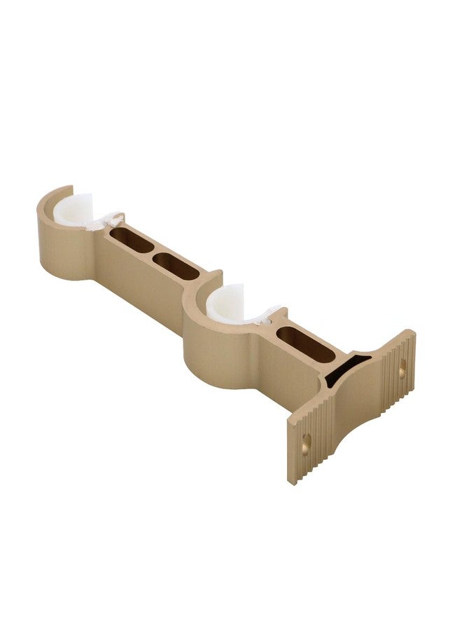 Oedema Curtain Curtain Rod Bracket Gold Hooks for Curtain Rods Double Rod Curtain Brackets for 0.9-inch Drapery Rod Bedroom Bathroom Office Set of 2 - Image 4