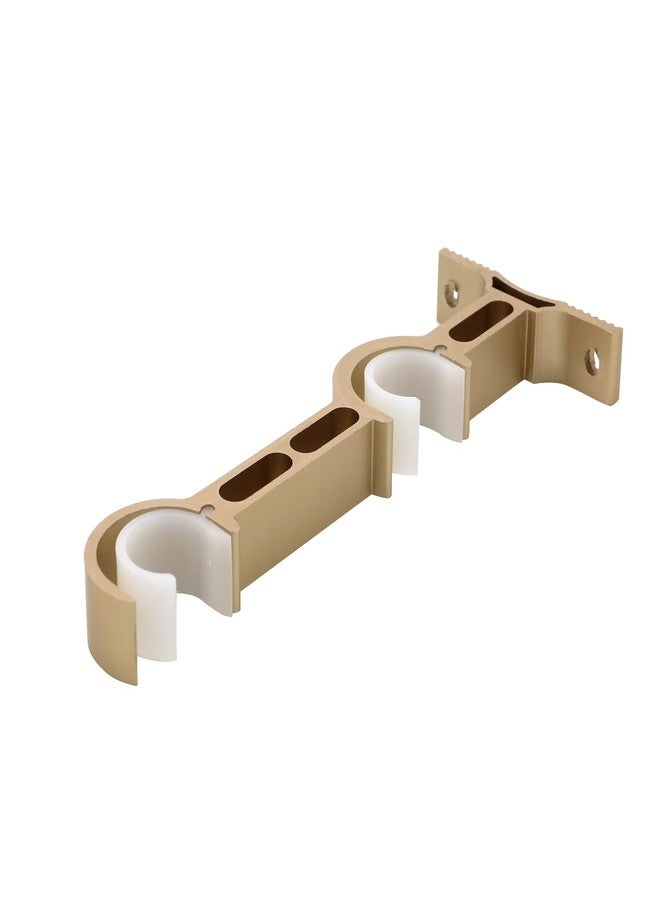 Oedema Curtain Curtain Rod Bracket Gold Hooks for Curtain Rods Double Rod Curtain Brackets for 0.9-inch Drapery Rod Bedroom Bathroom Office Set of 2 - Image 3
