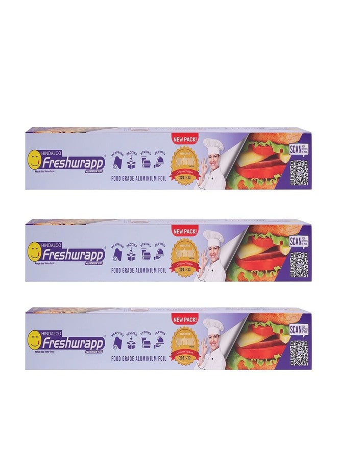 Freshwrapp Hindalco Freshwrapp Aluminium Foil 18 Meters, 11microns (Pack of 3) | Food Packing , Wrapping, Storing and Serving - Image 1