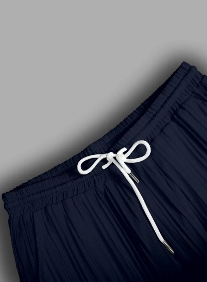 Take Two Striped Stand Collar Short Sleeve Shirt and Trousers Co-Ords by Styli