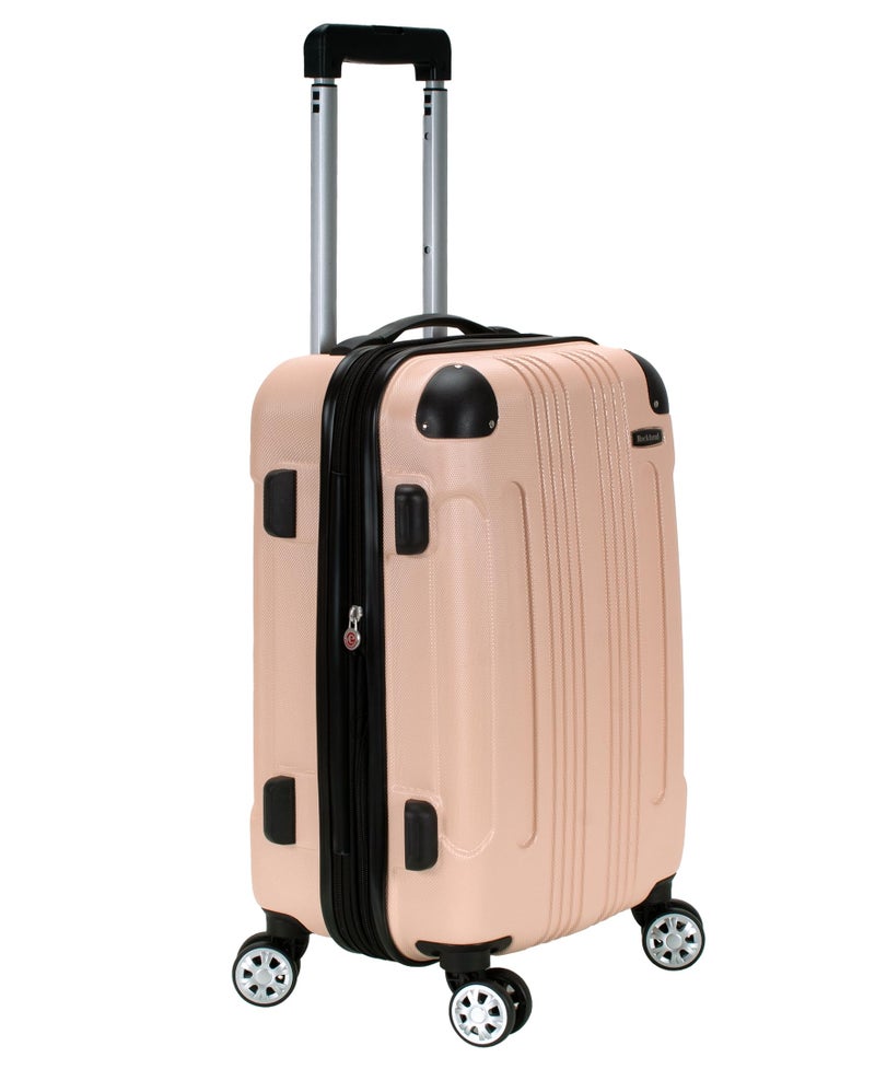 Rockland حقائب سفر روكلاند لندن الصلبة بعجلات دوارة، شامبانيا، حجم 20 إنش، 22"X13.5"X10" (مع عجلات) - Image 2