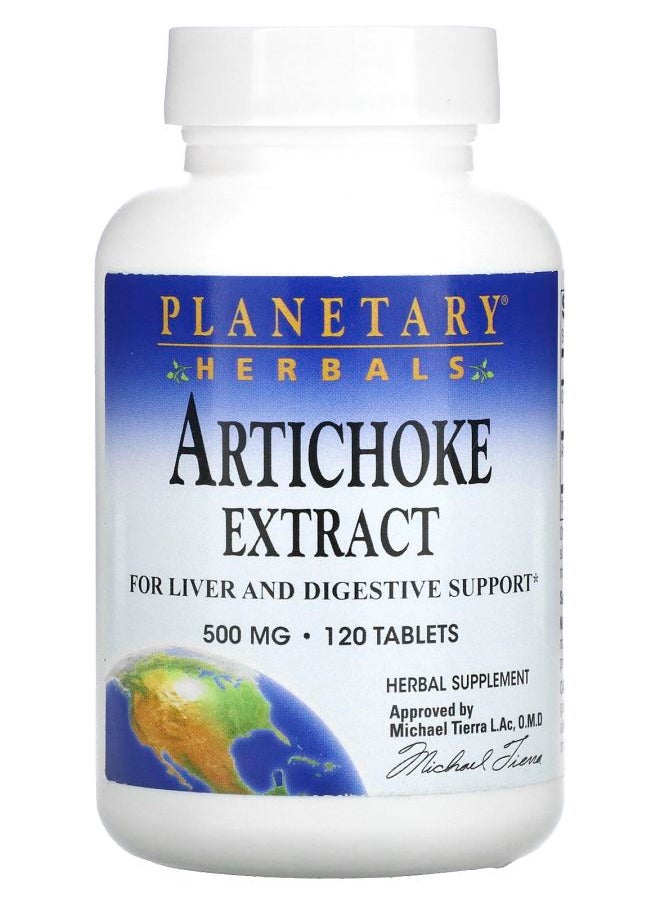 PLANETARY HERBALS Artichoke Extract 500 mg 120 Tablets 